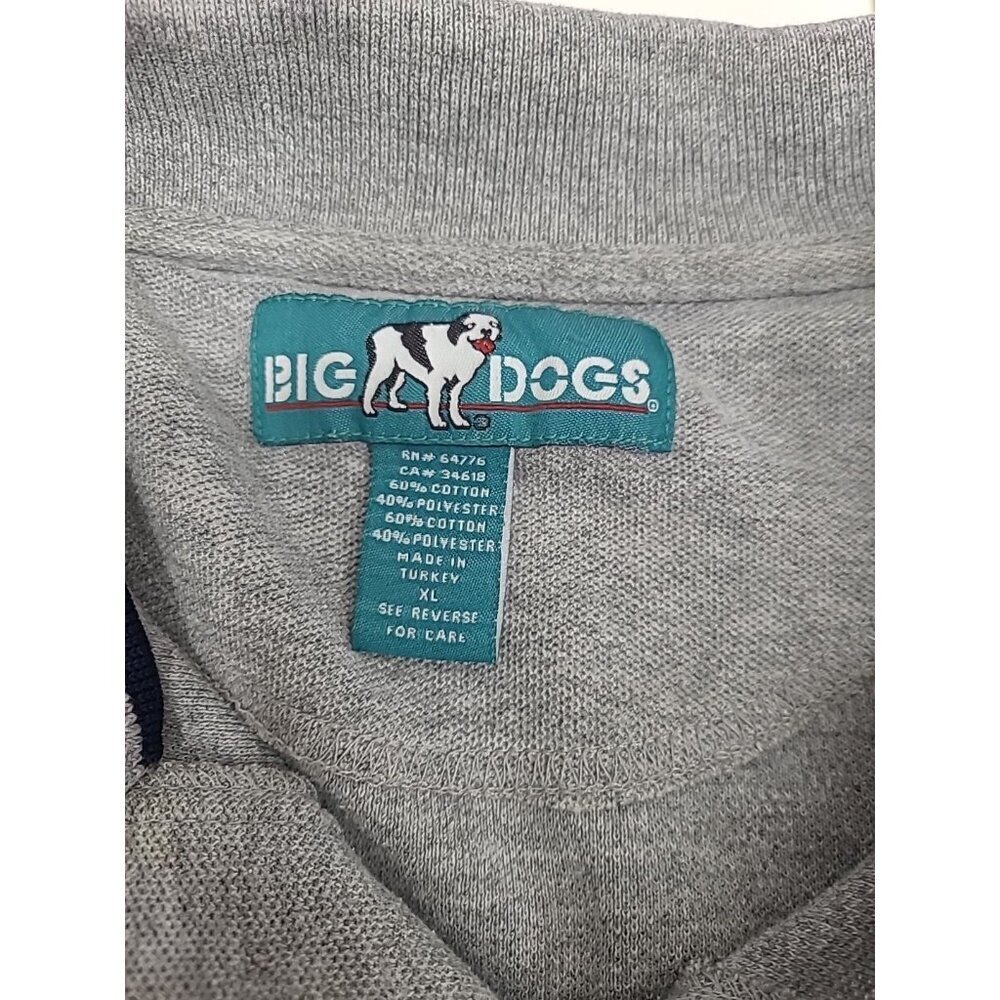 Vintage Big Dogs Polo Shirt Men's Size XL Embroidered Logo Y2K Grey - Picture 5 of 8